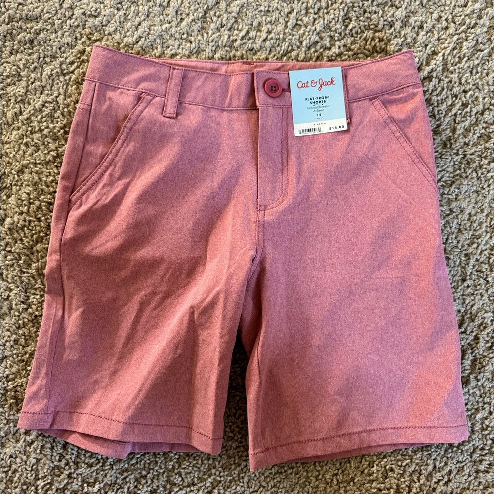 Boys Cat & Jack brand Flat front shorts with adjustable waist.